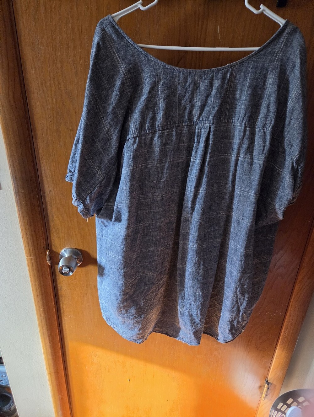 Ava & Viv Slate Gray Boatneck Peasant Tunic